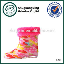 botas de lluvia de piel cálida para niños botas de lluvia elegantes \ invierno / C-705